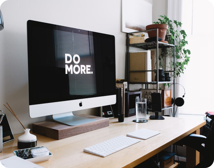 Mac with screen that says do more