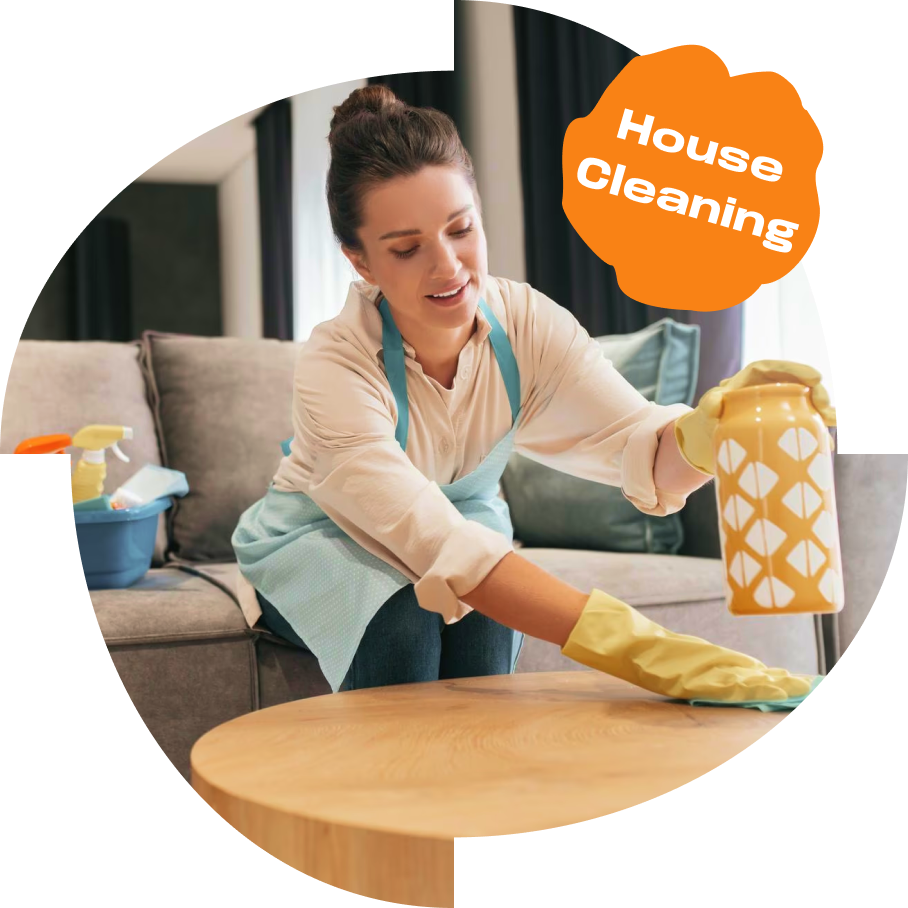 Person cleaning home